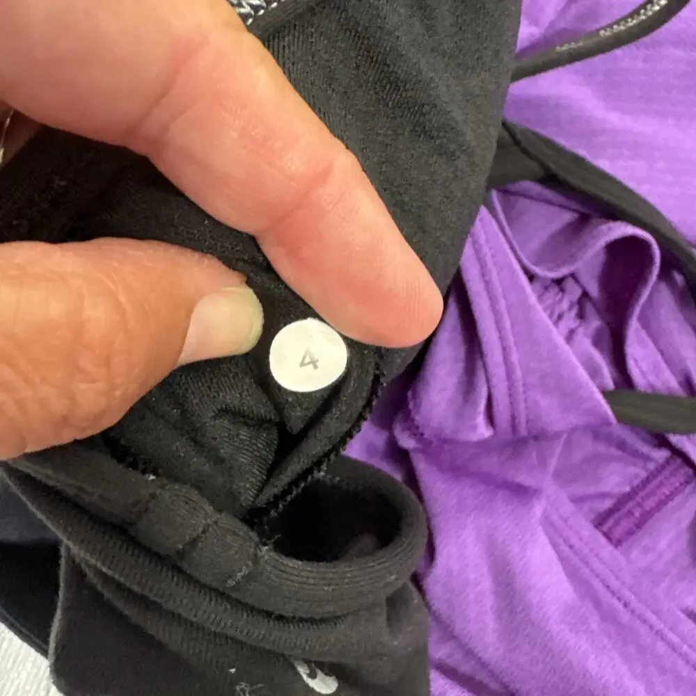 Lululemon No Limits Tank Top w/ Sport Bra Purple Black sz 4
